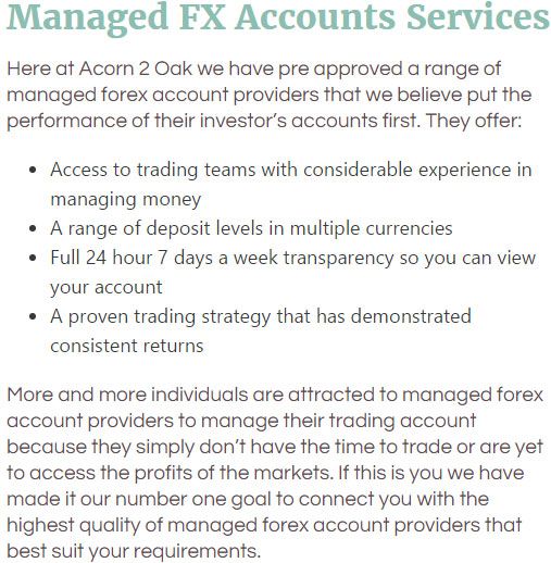 managed forex accounts low minimum